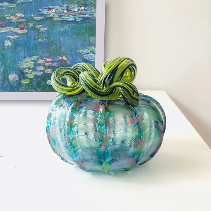 Luke Adams Glass Pumpkin - Monet - Limited Edition
