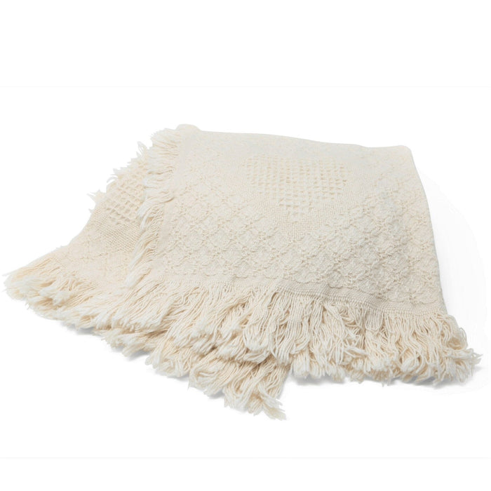 American Heart Throw in Natural Cotton - The Shops at Mount Vernon - The Shops at Mount Vernon