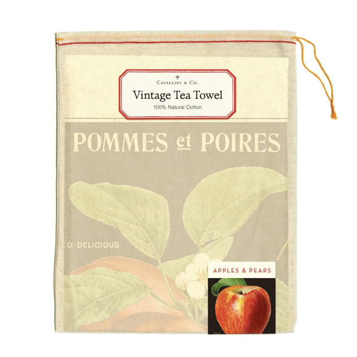 Apples and Pears Tea Towel - Cavallini Papers & Co. Inc - The Shops at Mount Vernon