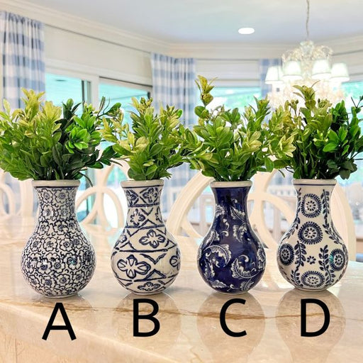 Blue and White Chinoiserie Bud Vase - Grand Millennial Bud Vase - The Shops at Mount Vernon