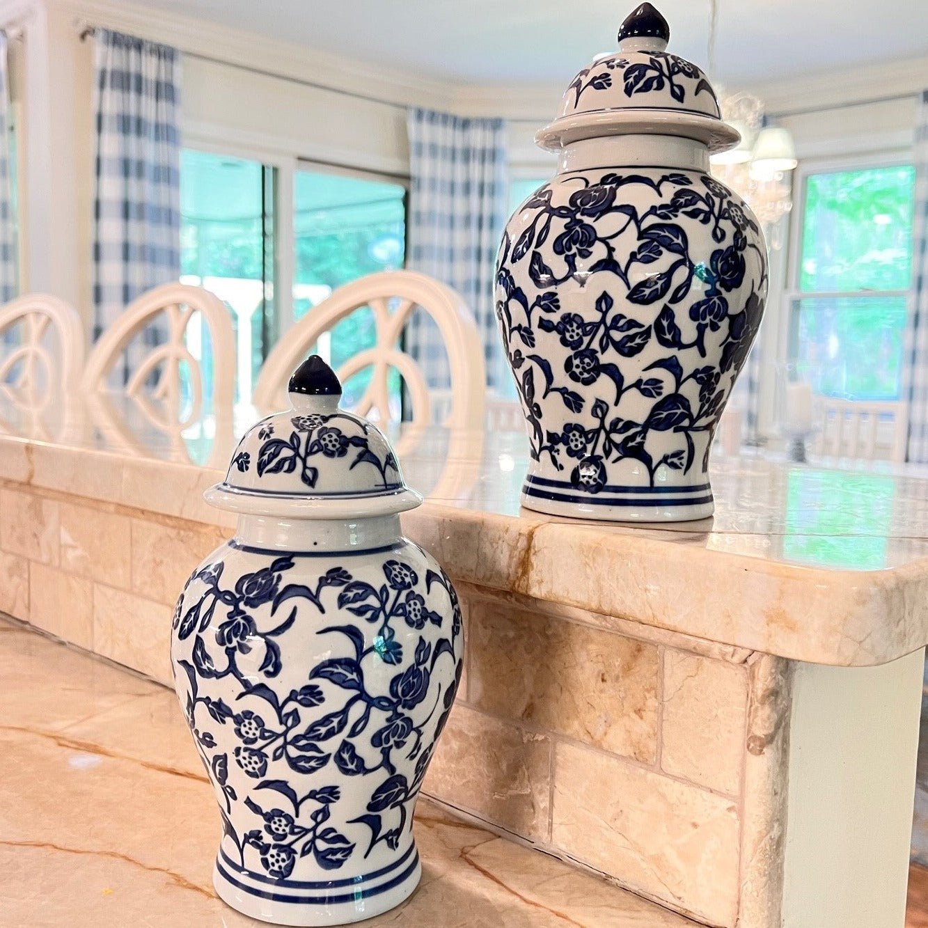 How to Decorate with Blue and White Porcelain Ginger Jars