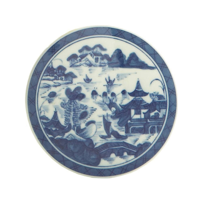 Blue Canton 5 ¼" Round Tile - MOTTAHEDEH & COMPANY, INC - The Shops at Mount Vernon