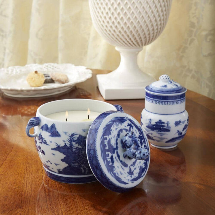 Blue Canton Heirluminare Fu Dog Vessel - MOTTAHEDEH & COMPANY, INC - The Shops at Mount Vernon