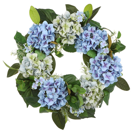 Blue Hydrangea Blooms Wreath - 24" - The Shops at Mount Vernon