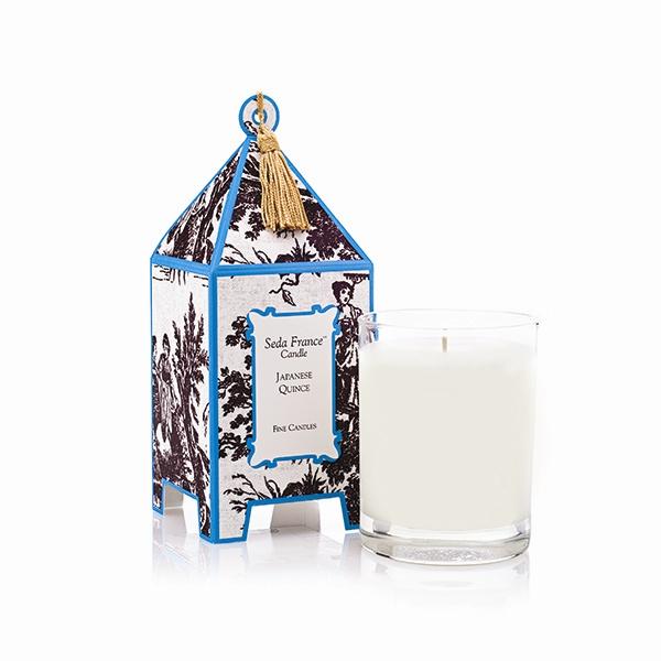 Classic Toile Pagoda Box Candle - Japanese Quince - The Shops at Mount Vernon