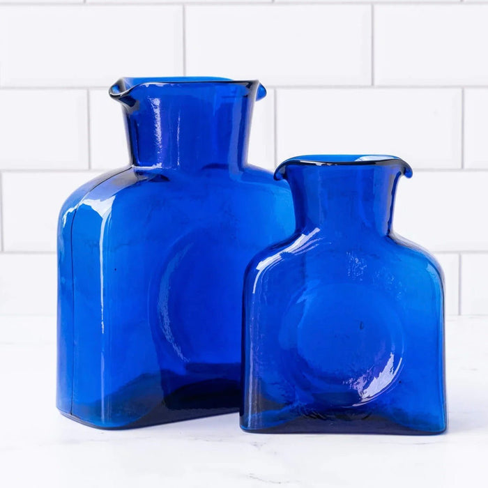 Cobalt Blue Water Bottle Blenko Glass - Mini or Large - The Shops at Mount Vernon