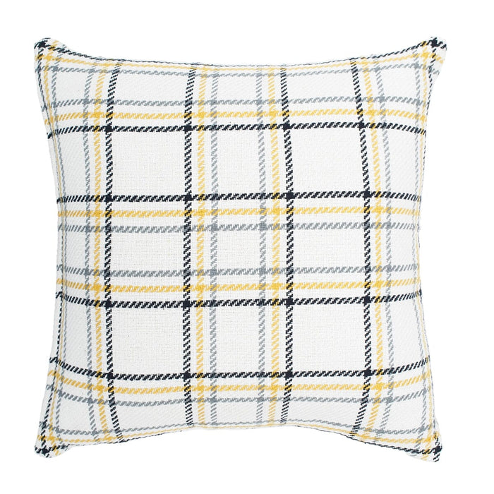 Entwined Indian Wool Madras Plaid Espresso Pillow