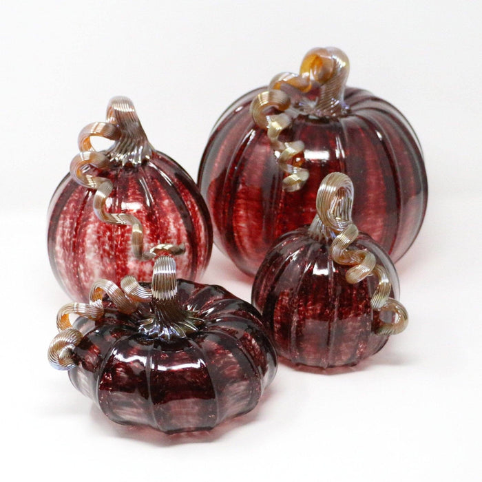 Cranberry Glass Pumpkins - LUKE ADAMS HANDBLOWN GLASS - The Shops at Mount Vernon
