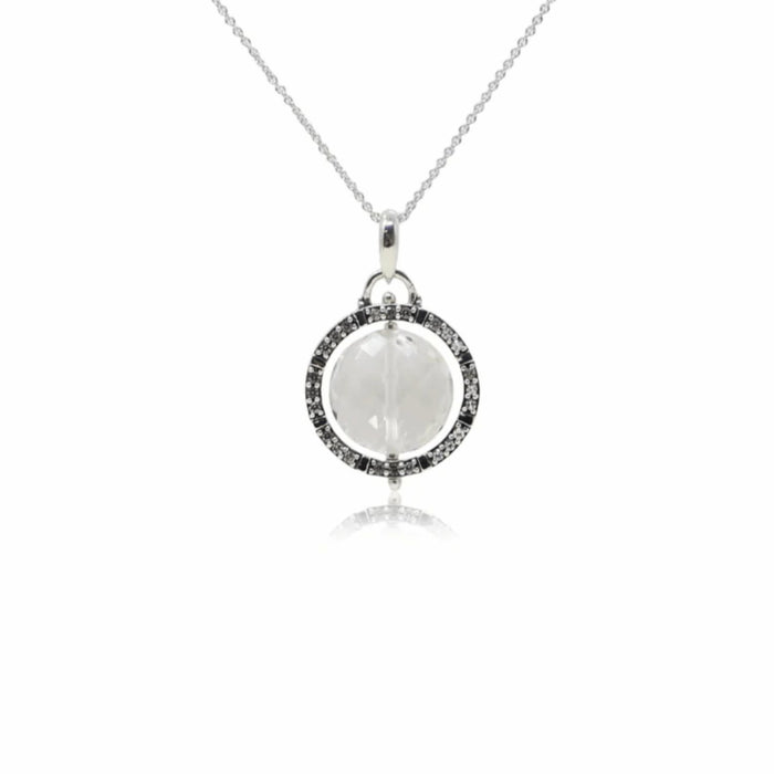 Crystal and Topaz Sterling Silver Reflector Pendant - Color Craft Inc - The Shops at Mount Vernon