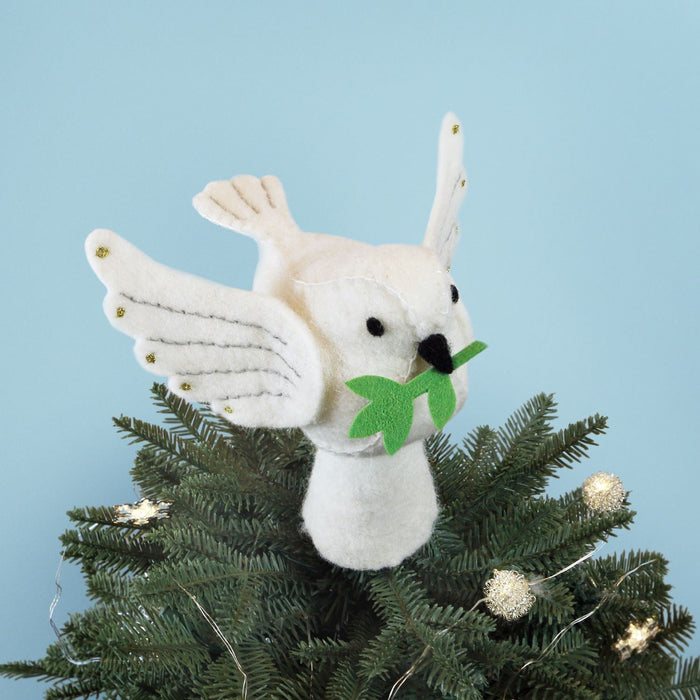 Dove of Peace Felt Tree Topper_ The Shops at Mount Vernon