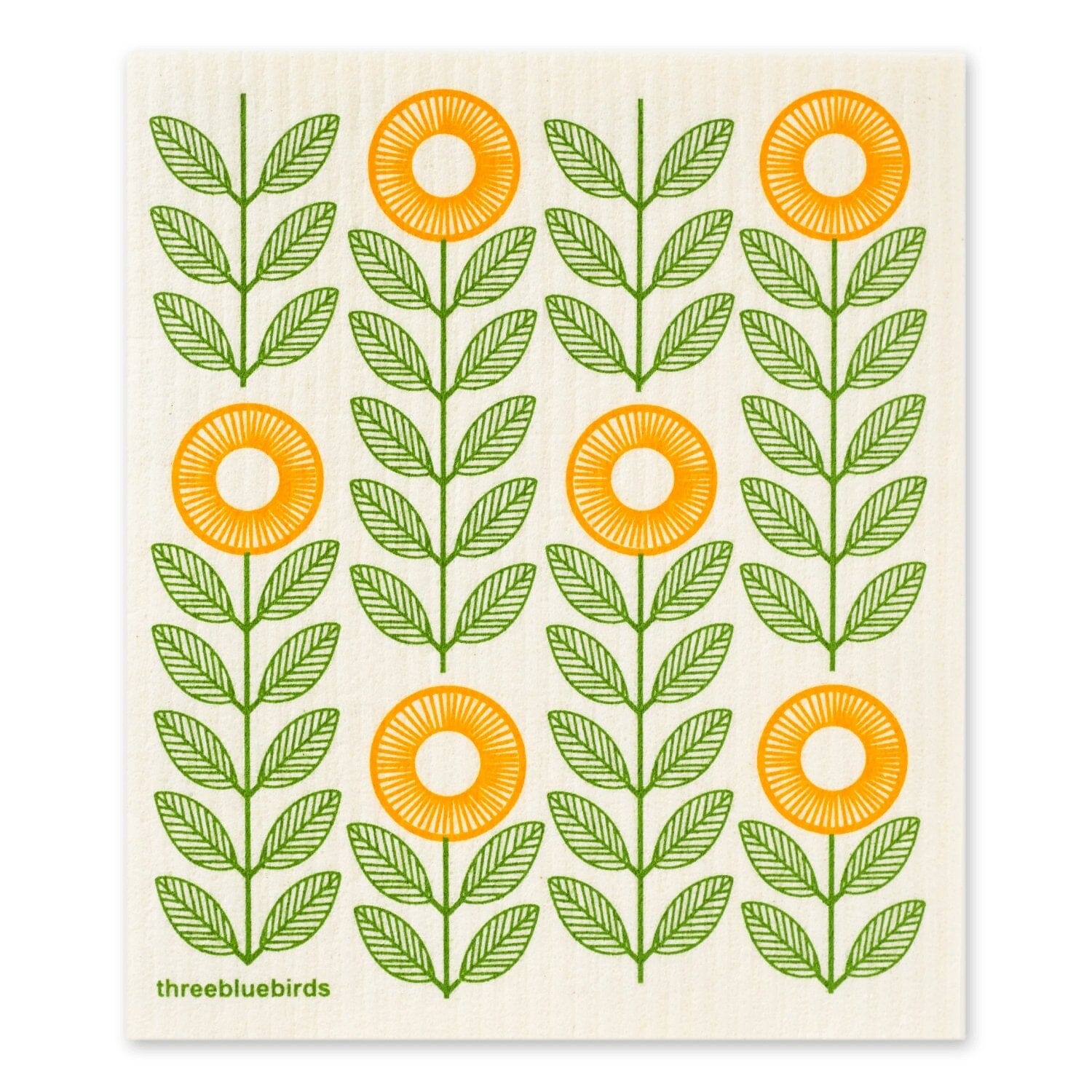 Swedish Dishcloths & Tea Towel Set – Turquoise Sunflowers – ArtfulTea