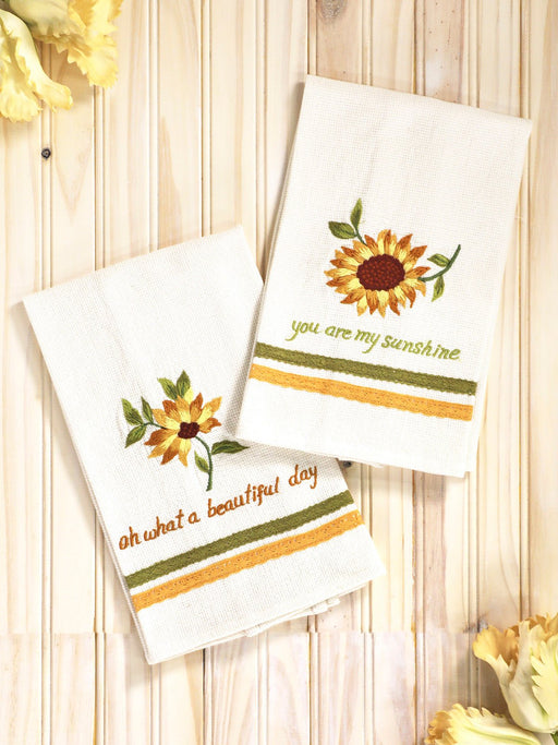 Fall Tea Towel Set - Sunflower - The Shops at Mount Vernon