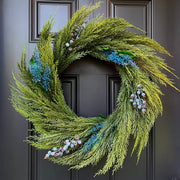 Faux Holiday Wreath - Blueberry Greenery Wreath - The Shops at Mount Vernon