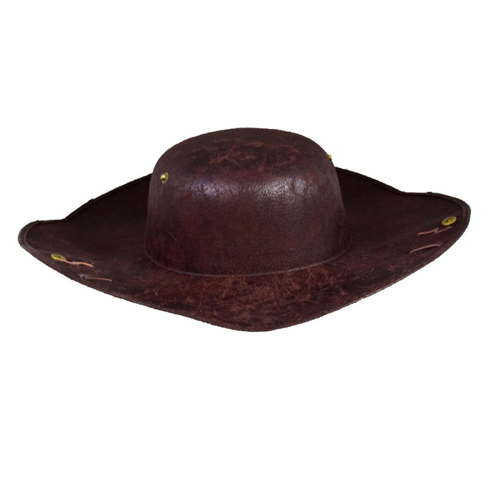 Faux Leather Brown Tri-cornered Hat - JACOBSON HAT COMPANY, INC - The Shops at Mount Vernon