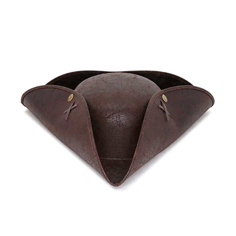 Faux Leather Brown Tri-cornered Hat - JACOBSON HAT COMPANY, INC - The Shops at Mount Vernon