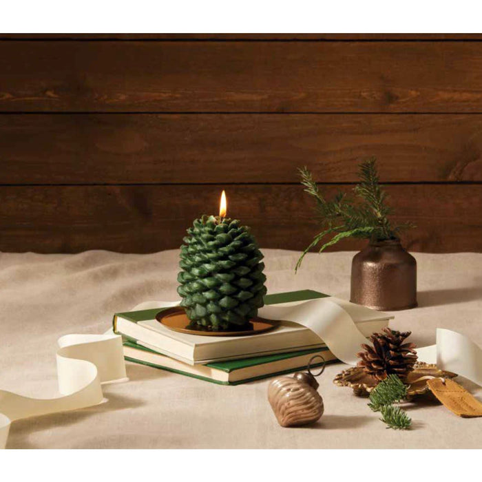 Frasier Fir Pinecone-Shaped Candle with Tray