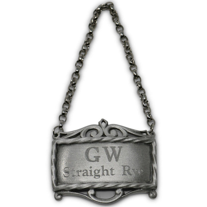 GW's Straight Whiskey Pewter Decanter Label - SALISBURY PEWTER - The Shops at Mount Vernon
