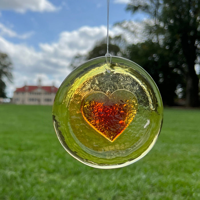 Heart Suncatcher - Blenko Glass Suncatcher - The Shops at Mount Vernon