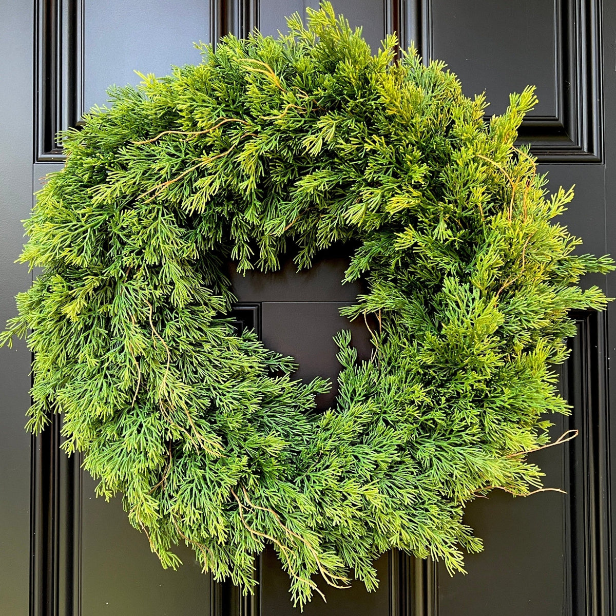 Winter wreath for screen door, Glittered wreath Christmas, Cedar wreat –  The Little Rustic Farm