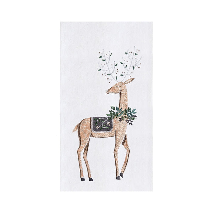 Holiday Reindeer Embroidered Flour Sack Towel - The Shops at Mount Vernon
