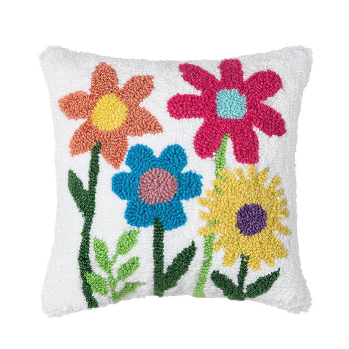 Hooked Yarn Floral Garden Pillow - C & F ENTERPRISE - The Shops at Mount Vernon
