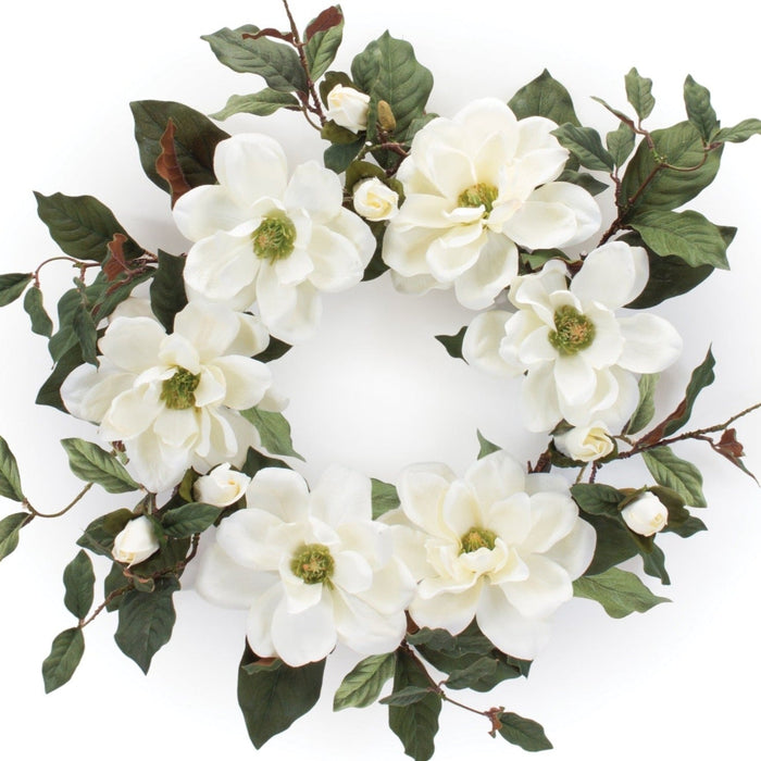 Magnolia Wreath - Faux Floral Wreath - The Shops at Mount Vernon