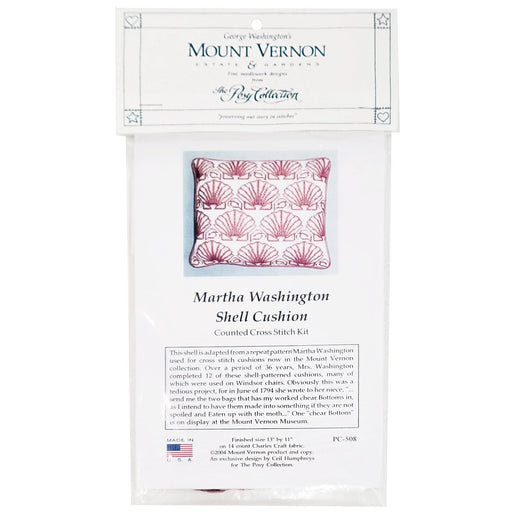 Martha Washington's Shell Cushion - Cross Stitch Kit - The Shops at Mount Vernon - The Shops at Mount Vernon