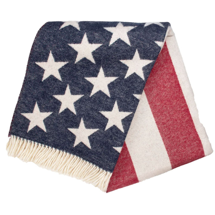 Merino Wool American Flag Throw - PRINCE OF SCOTS LLC - The Shops at Mount Vernon