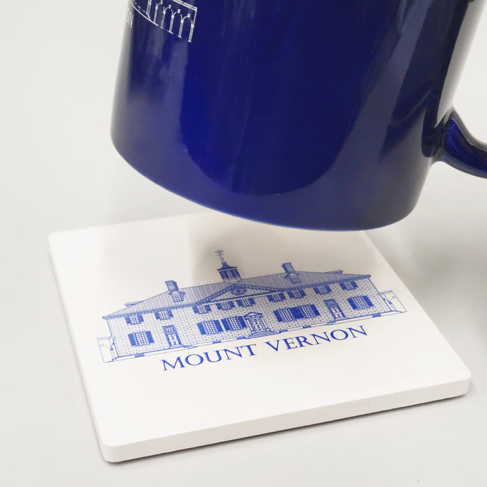 Mount Vernon Blueprint - Ceramic Coaster - The Shops at Mount Vernon