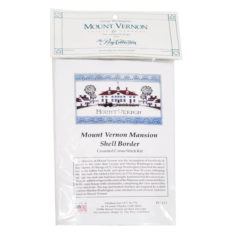 Mount Vernon Mansion Shell Border - Cross Stitch Kit - The Shops at Mount Vernon - The Shops at Mount Vernon