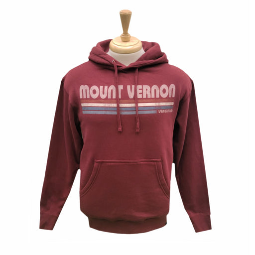 Mount Vernon Retro Linear Design Hoodie - Techstyles Sportswear - The Shops at Mount Vernon