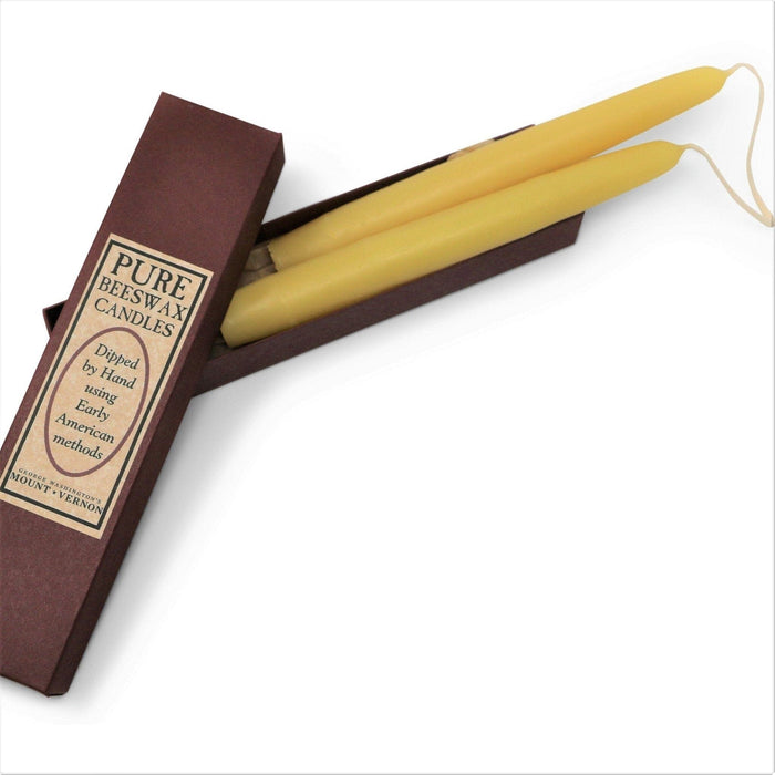 Natural Beeswax 8" Taper Candles - HELSHER HOUSE CANDLE CO - The Shops at Mount Vernon