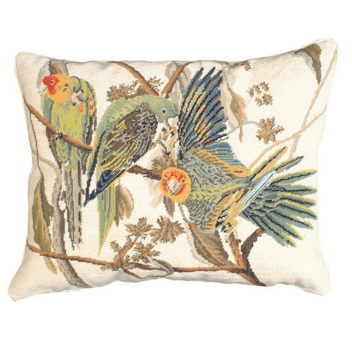 Needlepoint Carolina Parakeet Pillow - Michaelian Home - The Shops at Mount Vernon