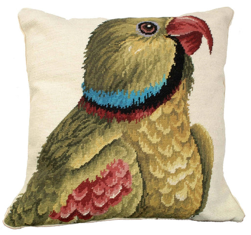 Needlepoint Parrot Pillow - Right-Facing - Michaelian Home - The Shops at Mount Vernon