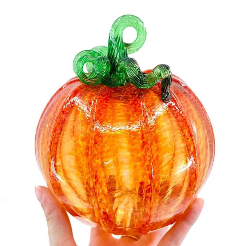 Orange Glass Pumpkin - Luke Adams - Three Sizes - The Shops at Mount Vernon