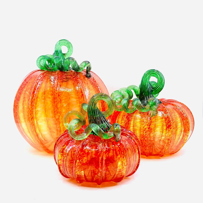 Orange Glass Pumpkin - Luke Adams - Three Sizes - The Shops at Mount Vernon