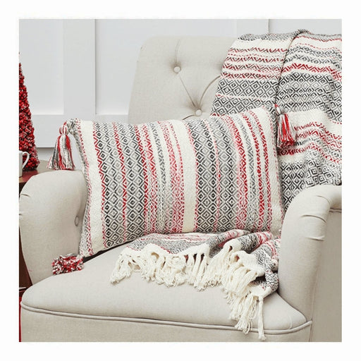 Red & Grey Nordic Weave Pillow - C & F ENTERPRISE - The Shops at Mount Vernon