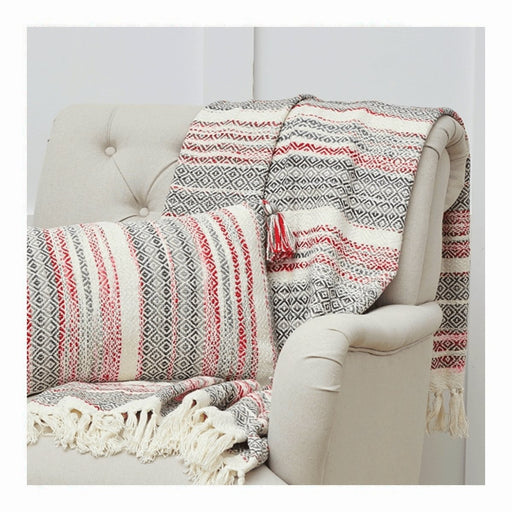 Red & Grey Nordic Weave Throw - C & F ENTERPRISE - The Shops at Mount Vernon