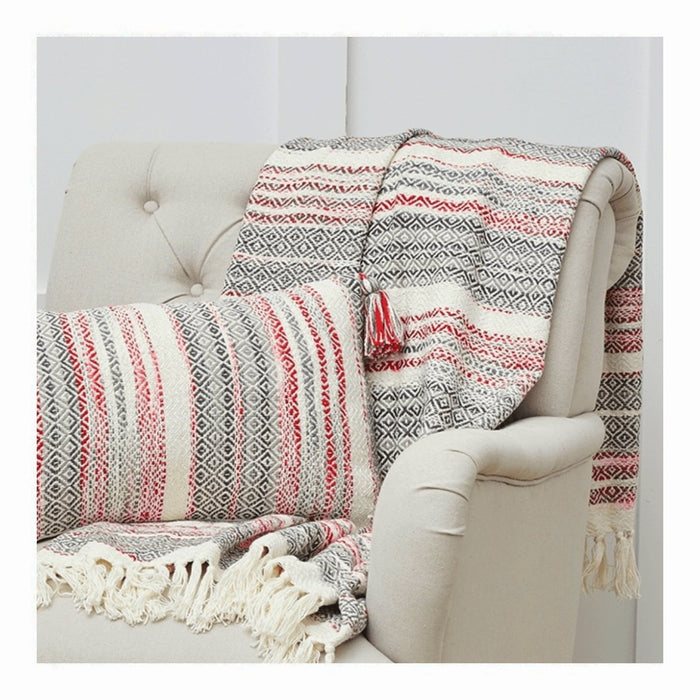 Red & Grey Nordic Weave Throw - C & F ENTERPRISE - The Shops at Mount Vernon