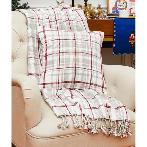 Red & Grey Plaid Throw - The Shops at Mount Vernon