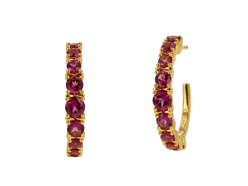 Rhodalite Garnet Hoop Earrings - The Shops at Mount Vernon