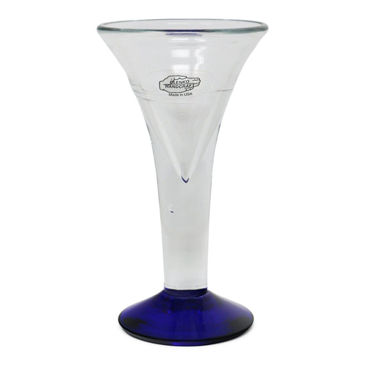 Small Crystal Tavern Glass with Cobalt Foot - BLENKO GLASS COMPANY - The Shops at Mount Vernon