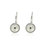 Sterling Silver and Mother of Pearl Star Button Earrings - Color Craft Inc - The Shops at Mount Vernon