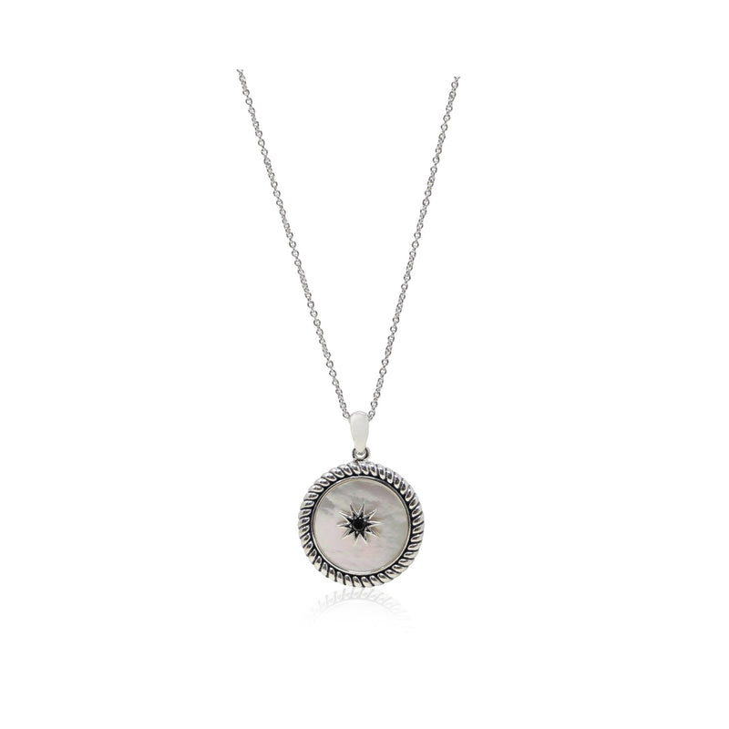 Sterling Silver and Mother of Pearl Star Button Pendant - Color Craft Inc - The Shops at Mount Vernon