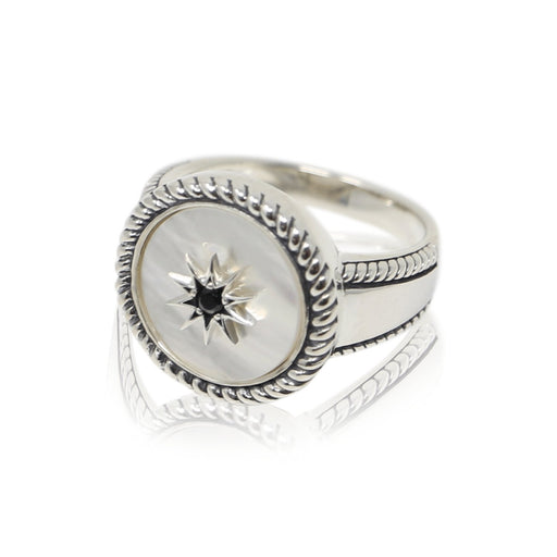 Mother of Pearl Color Blossom Diamond Star Ring