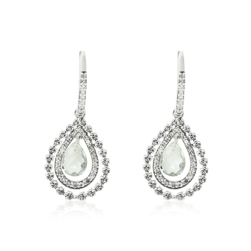 Sterling Silver Beaded Briolette Earrings - Color Craft Inc - The Shops at Mount Vernon