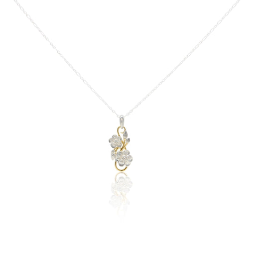 Sterling Silver & Gold Plated Floral Swirl Pendant - Color Craft Inc - The Shops at Mount Vernon
