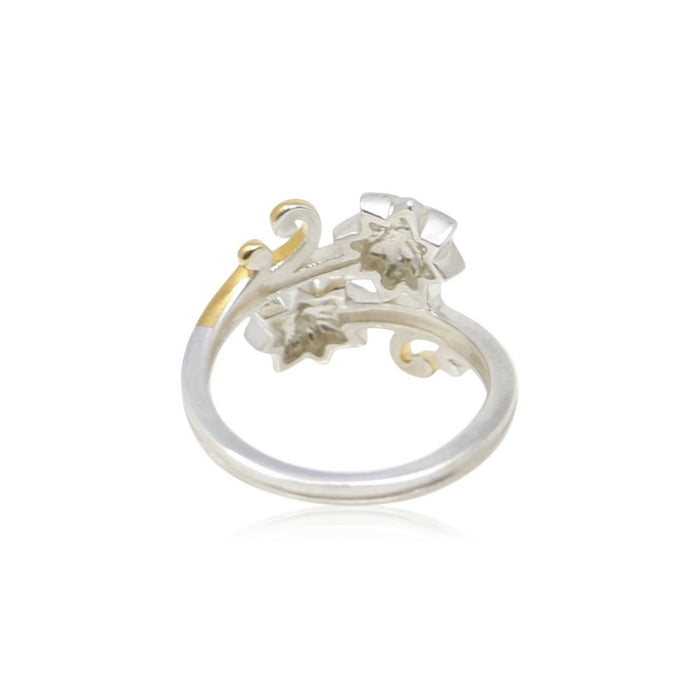Sterling Silver & Gold Plated Floral Swirl Ring - Color Craft Inc - The Shops at Mount Vernon