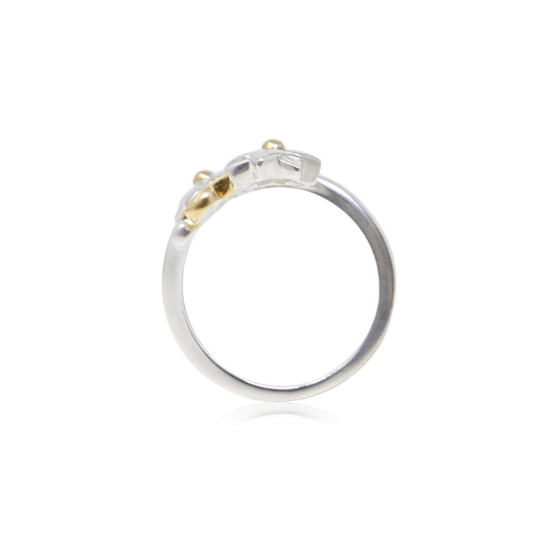 Sterling Silver & Gold Plated Floral Swirl Ring - Color Craft Inc - The Shops at Mount Vernon