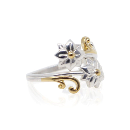 Sterling Silver & Gold Plated Floral Swirl Ring - Color Craft Inc - The Shops at Mount Vernon